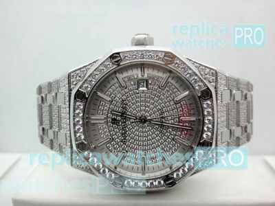 Replica Audemars Piguet Royal Oak All Diamond SS Watch 41MM